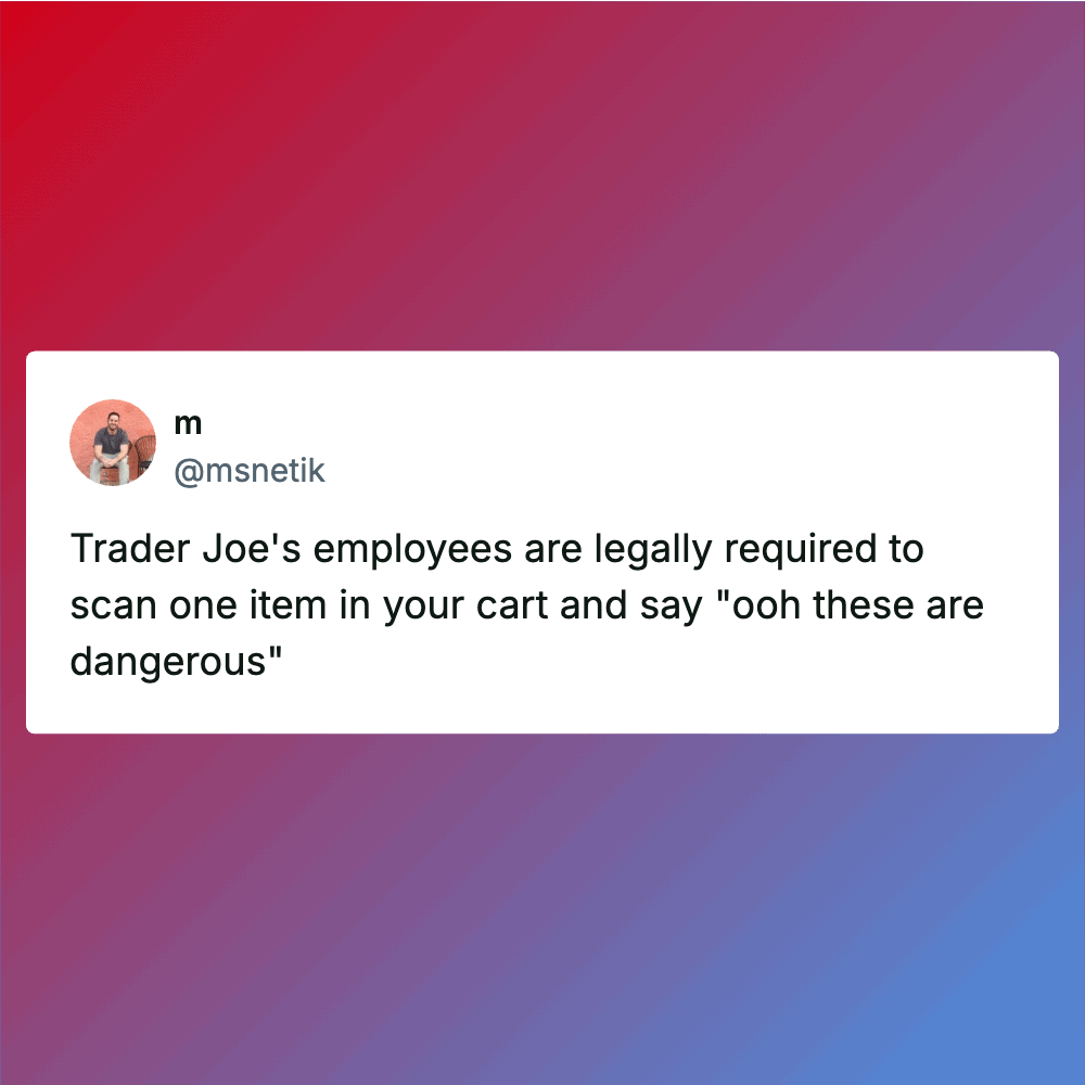 Trader Joe's employee scanning a product in-store for safety check.