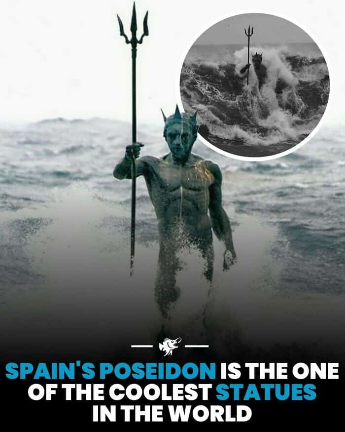 Statue of Spain's Poseidon at the beach.