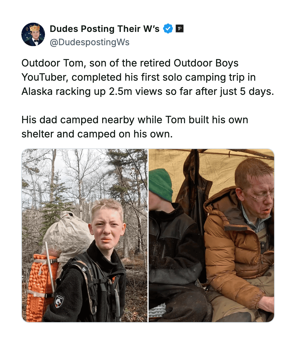 Outdoor boy with backpack in forest during camping trip.