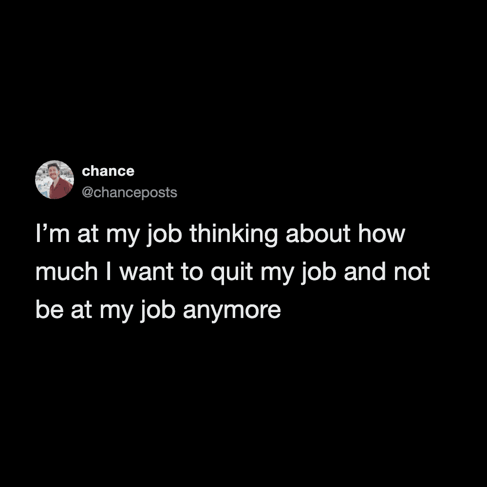 Funny image from Pleated Jeans featuring a humorous quote about quitting jobs.