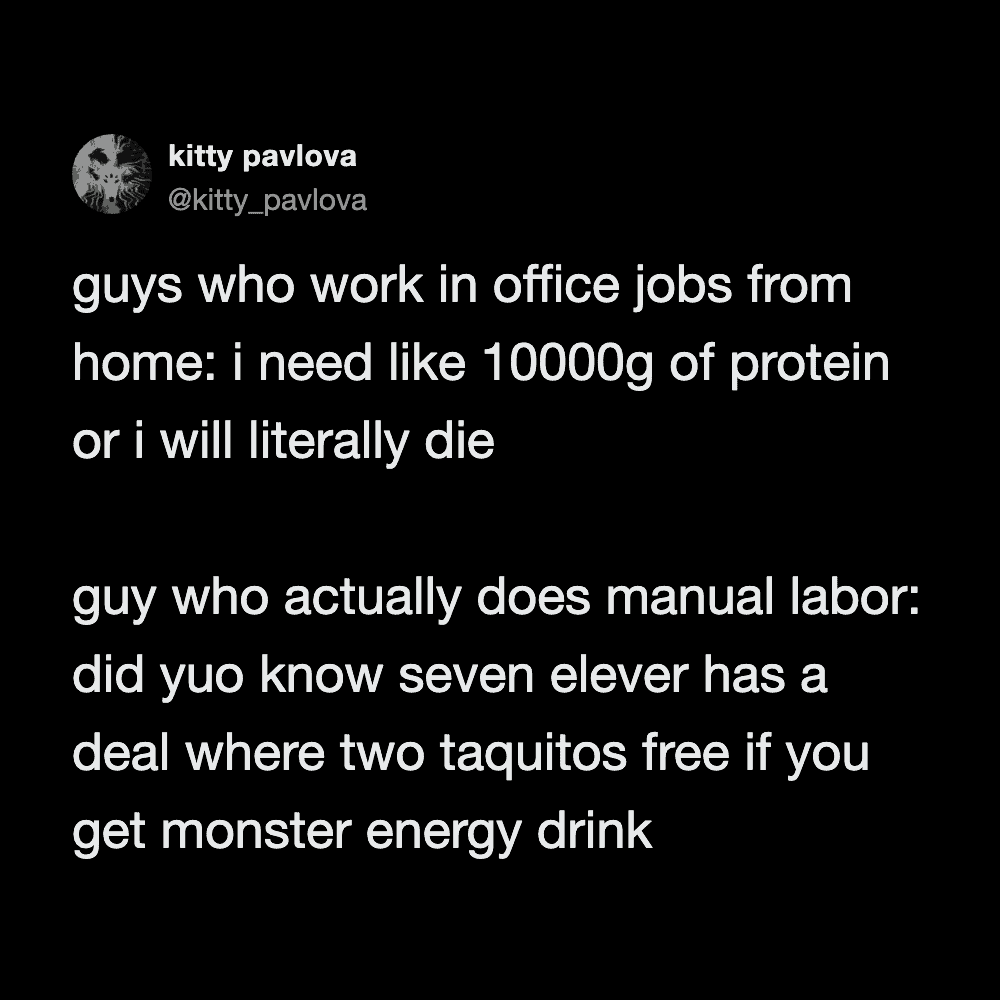 Humorous meme about office work and manual labor, featuring a humorous comparison.