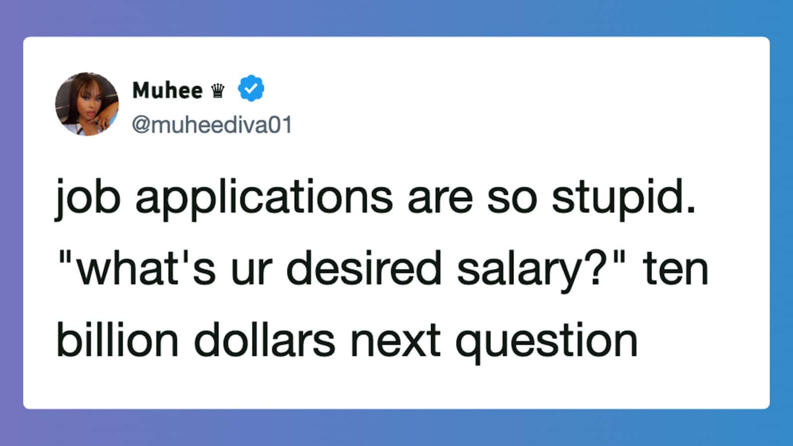 Applying for jobs with a sarcastic comment about salary expectations.