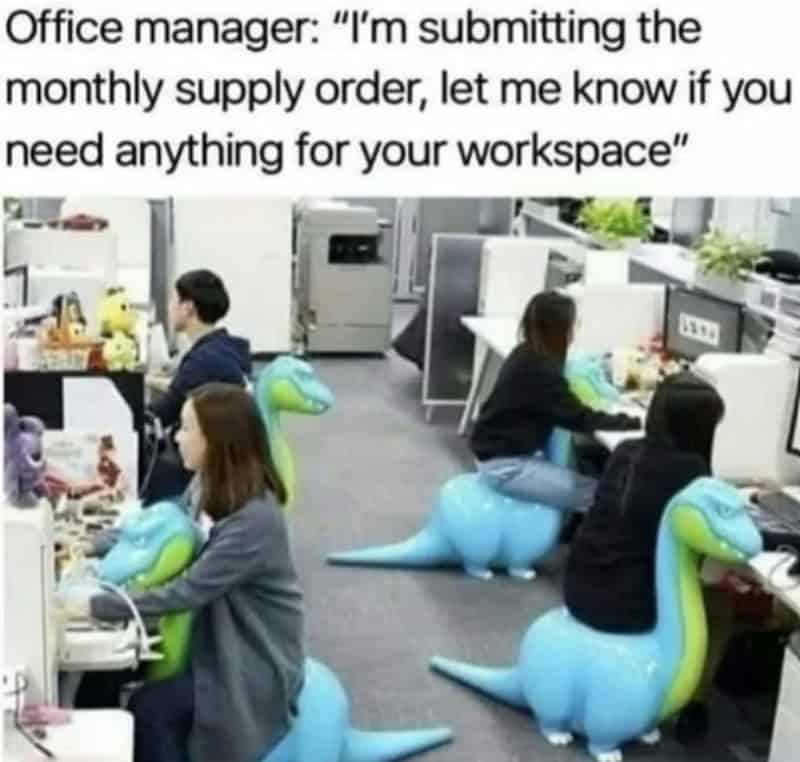 Office manager says, 'I'm submitting the monthly supply order, let me know if you need anything for.