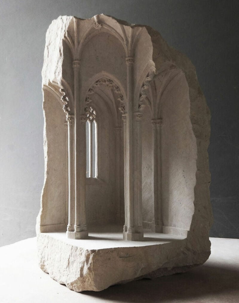 Marble sculpture of Gothic architectural details from 'classical-architecture-sculptures-marble-ston.