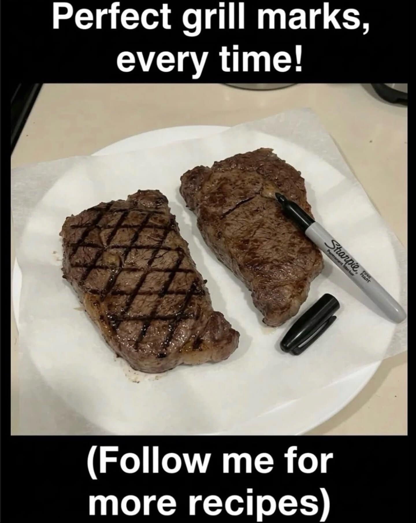 Perfect grill marks, every time! (Follow me for more recipes).