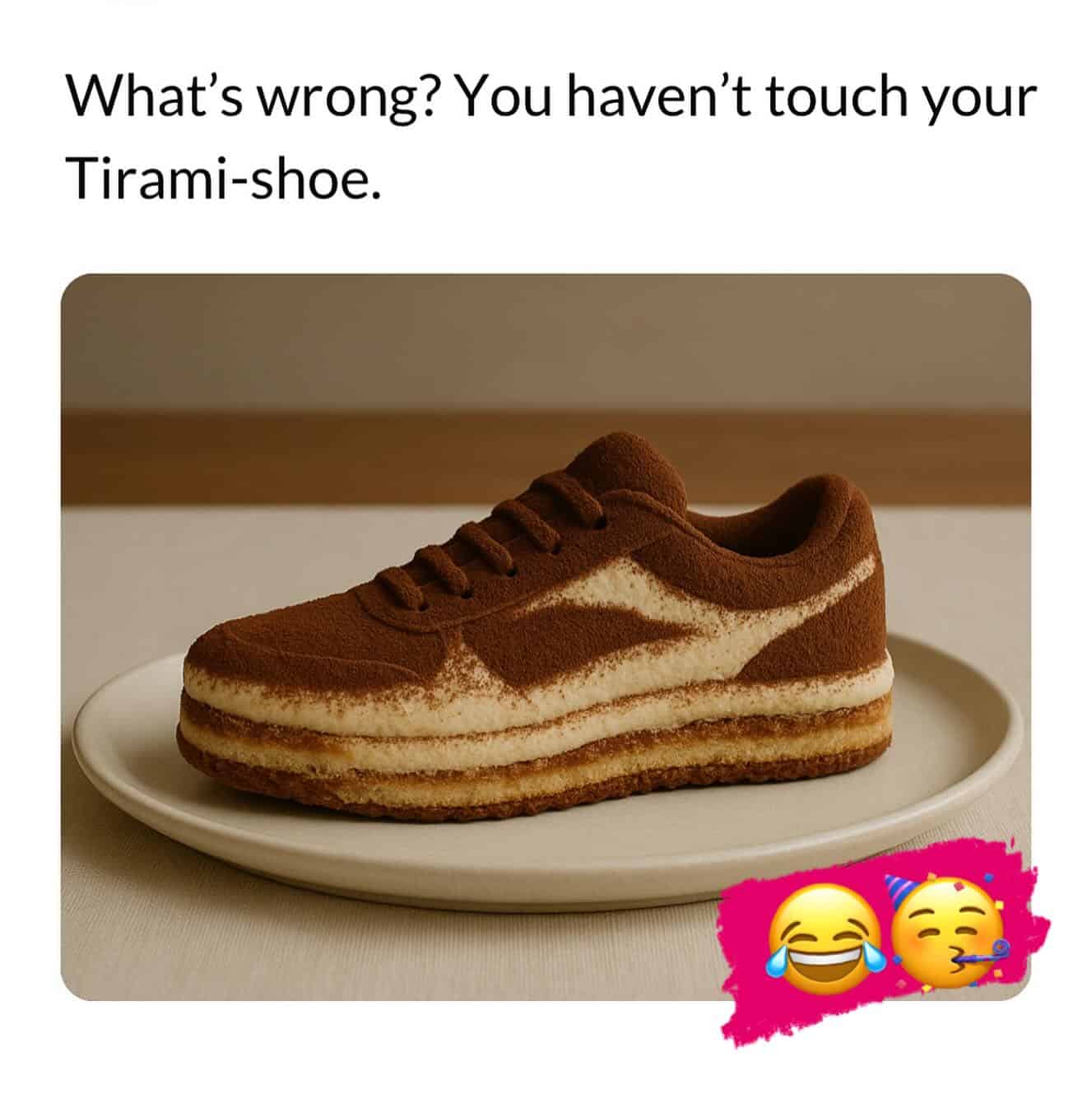 What's wrong? You haven't touch your Tiramisu-shoe.