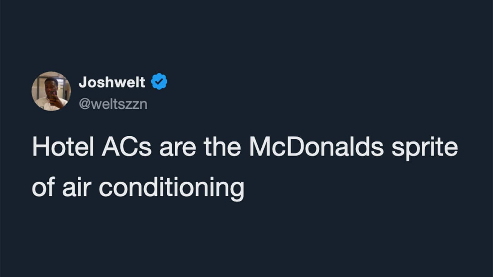 Hotel ACs are the McDonald's sprite of air conditioning.