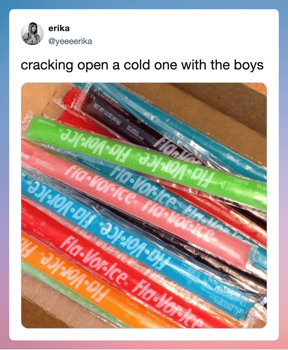Cracking open a cold one with the boys.