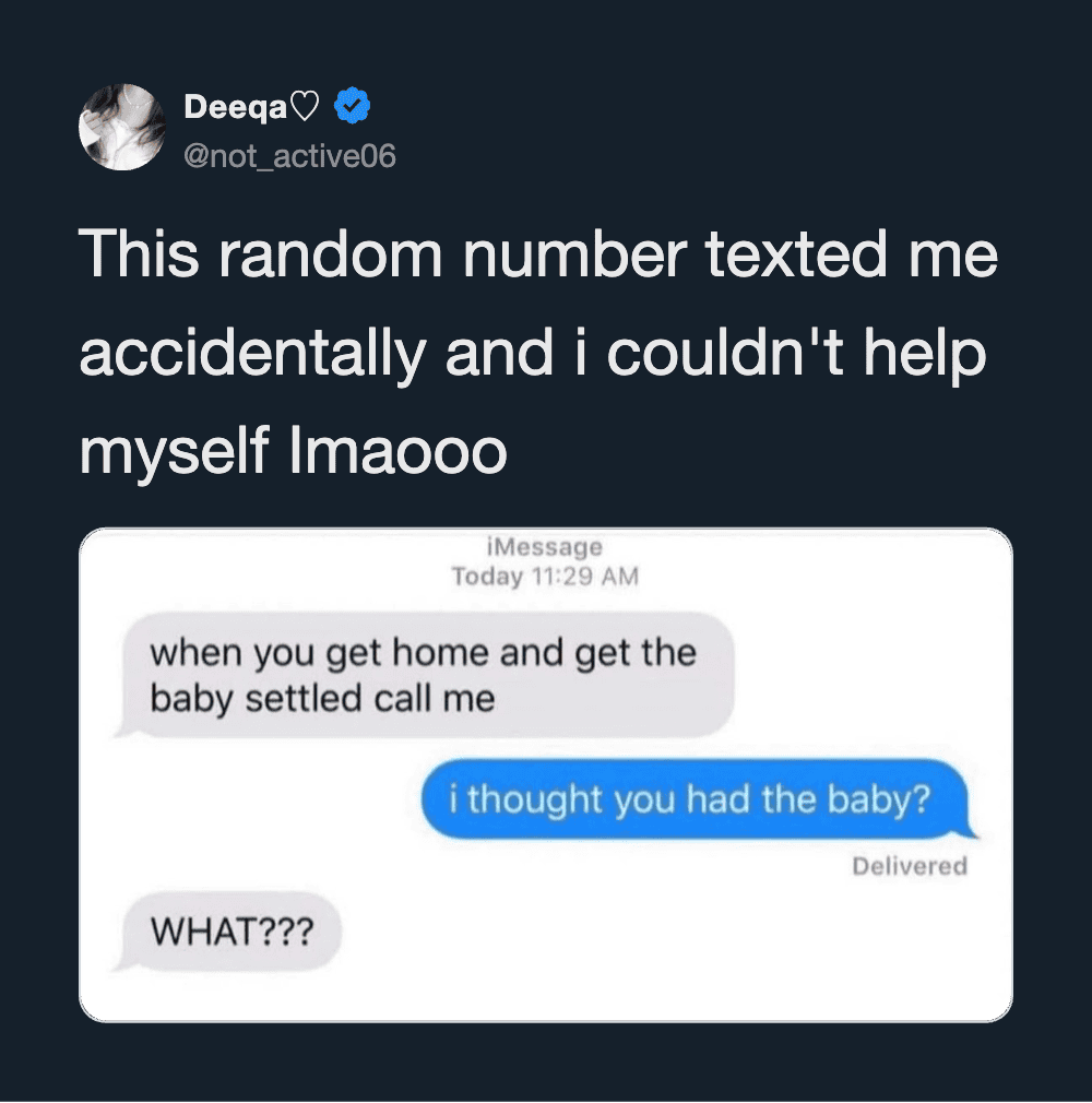 This random number texted me accidentally and I couldn't help myself lmaooo.
