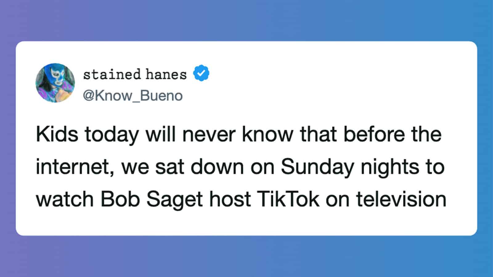 Kids today will never know that before the internet, we sat down on Sunday nights to watch Bob Saget.