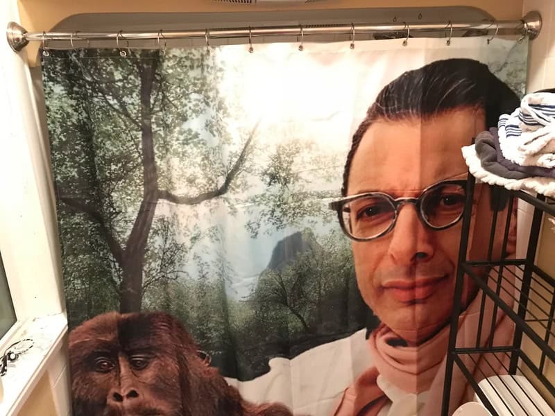 Man with glasses and a woman in a forest scene backdrop.