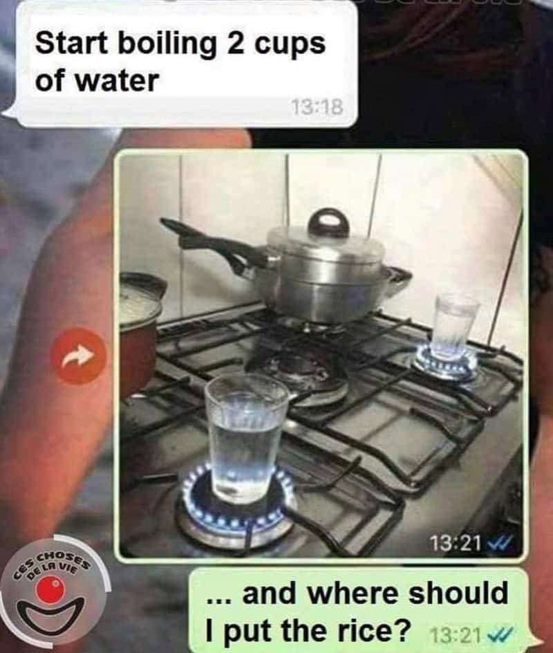 Start boiling 2 cups of water.