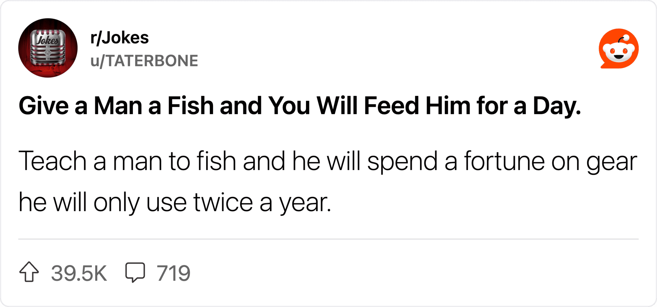 Give a Man a Fish and You Will Feed Him for a Day.