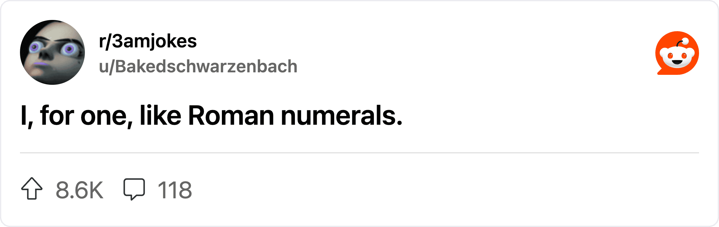 Roman numerals "I" and "like" text in a humorous meme format.