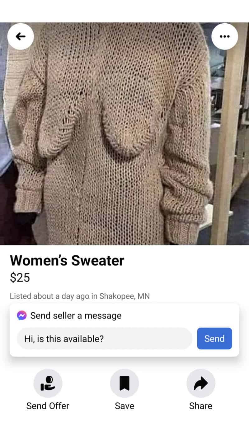 Women's beige knitted sweater with a loose fit and long sleeves.
