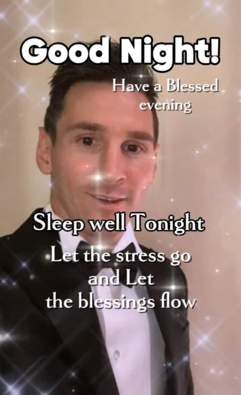 Good Night! Have a Blessed evening Sleep well Tonight Let the stress go and Let the blessings flow.