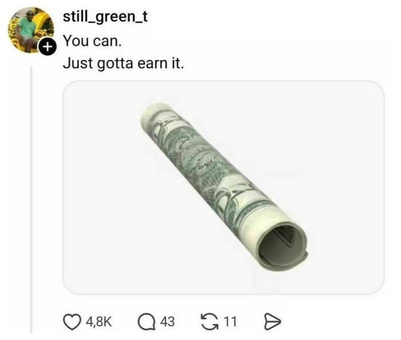 Rolled-up dollar bill resembling a tunnel or hole.