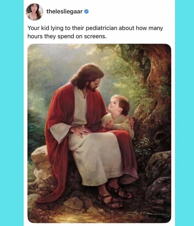 Loving Jesus with a child, outdoor scene, religious artwork, peaceful setting, nature background, Je.
