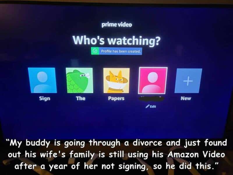 "Who's watching? Profile has been created.".