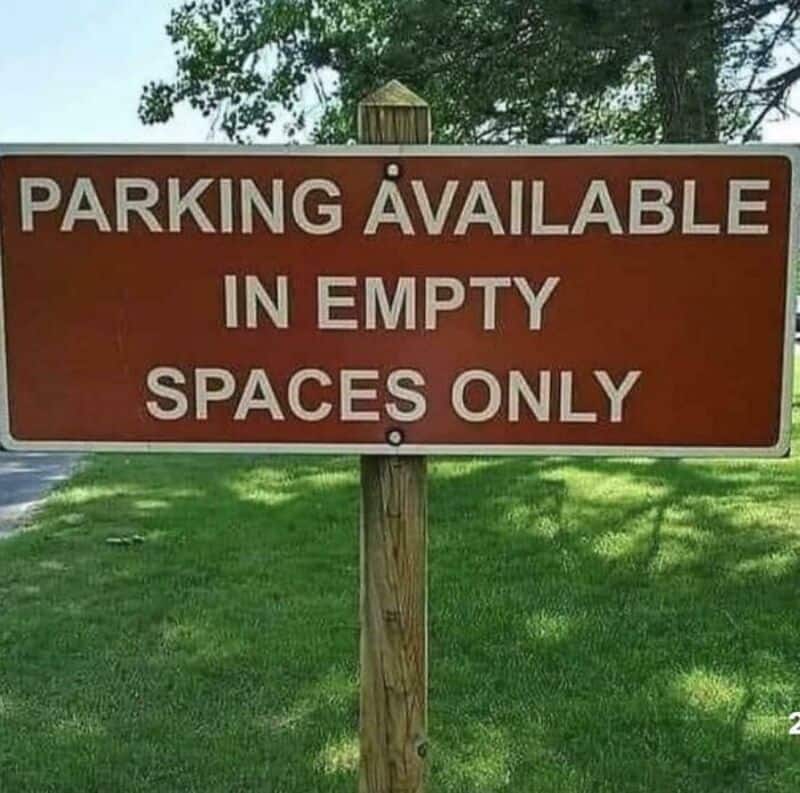 PARKING AVAILABLE IN EMPTY SPACES ONLY.