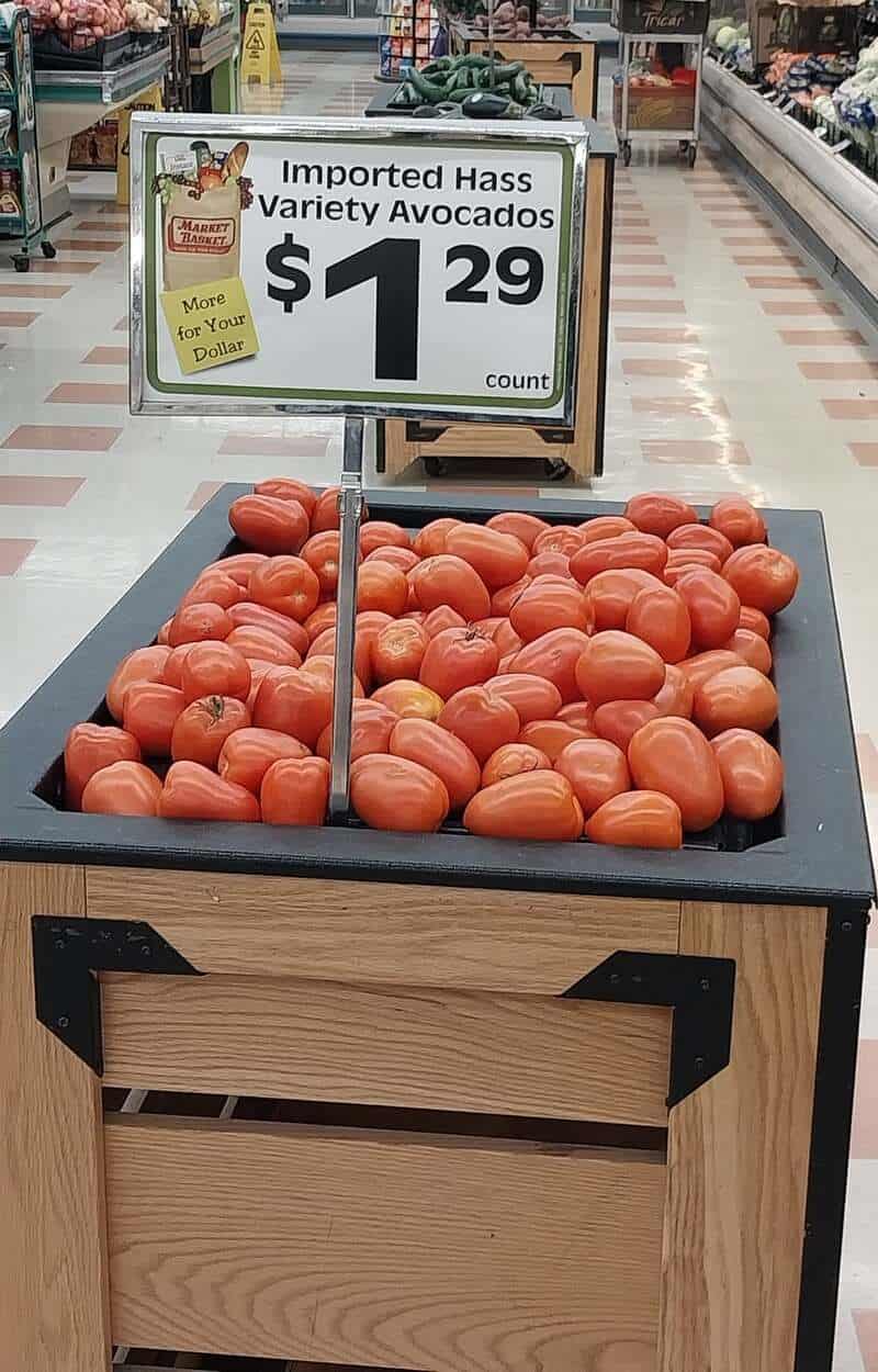 Imported Hass Variety Avocados $1.29 each.