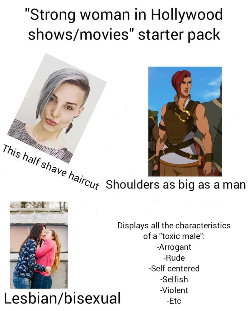 "Strong woman in Hollywood shows/movies" starter pack.