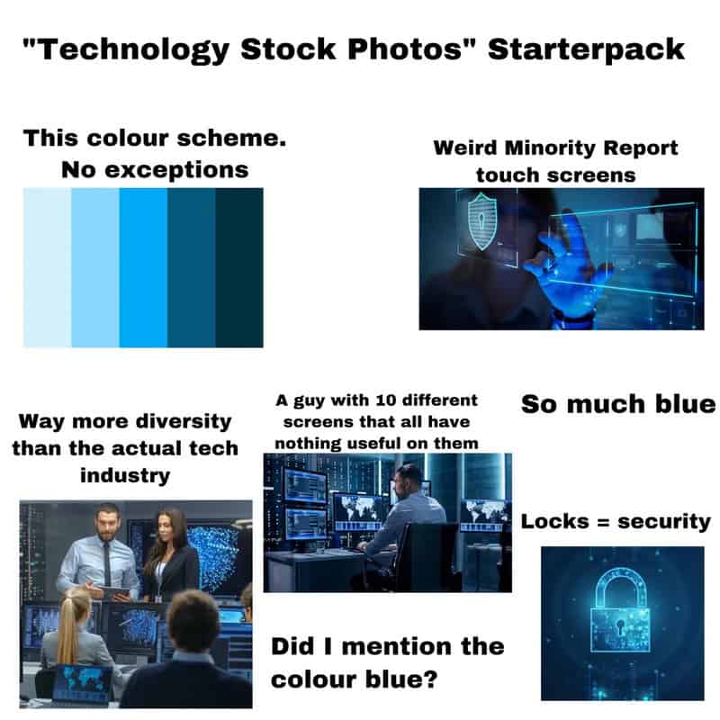Blue color scheme representing technology stock photos.