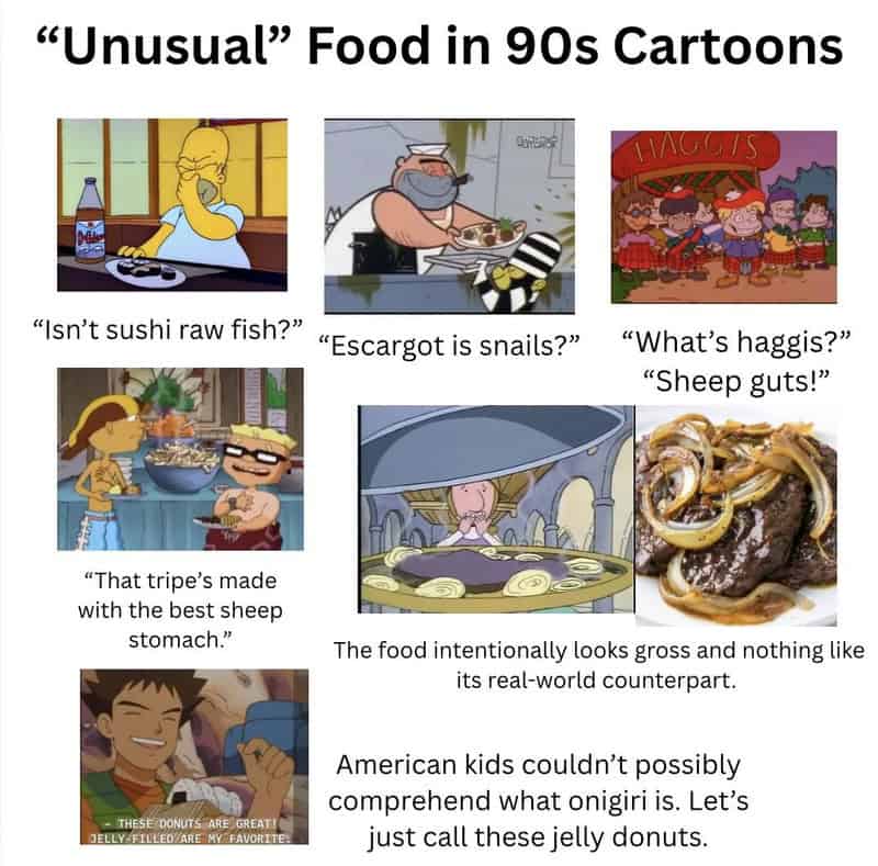 "Unusual" Food in 90s Cartoons.