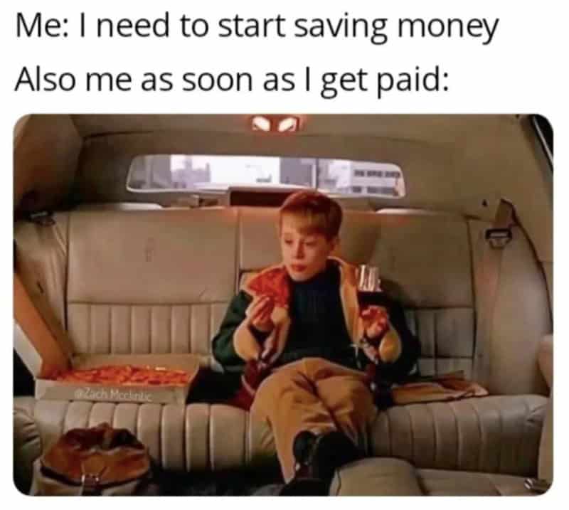 Person in car thinking about saving money and getting paid.