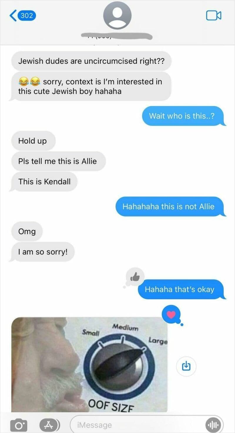 Uncircumcised Jewish boy named Kendall with a humorous conversation about his identity.