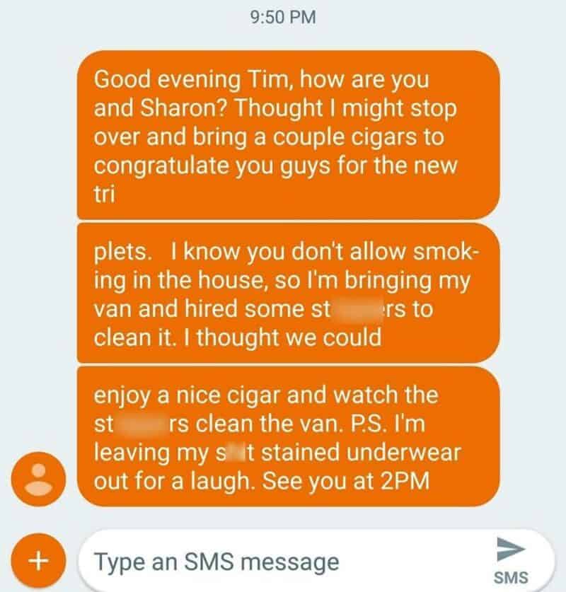 Good evening Tim, how are you and Sharon? Thought I might stop over and bring a couple cigars to con.
