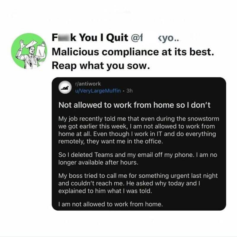"Not allowed to work from home so I don’t".
