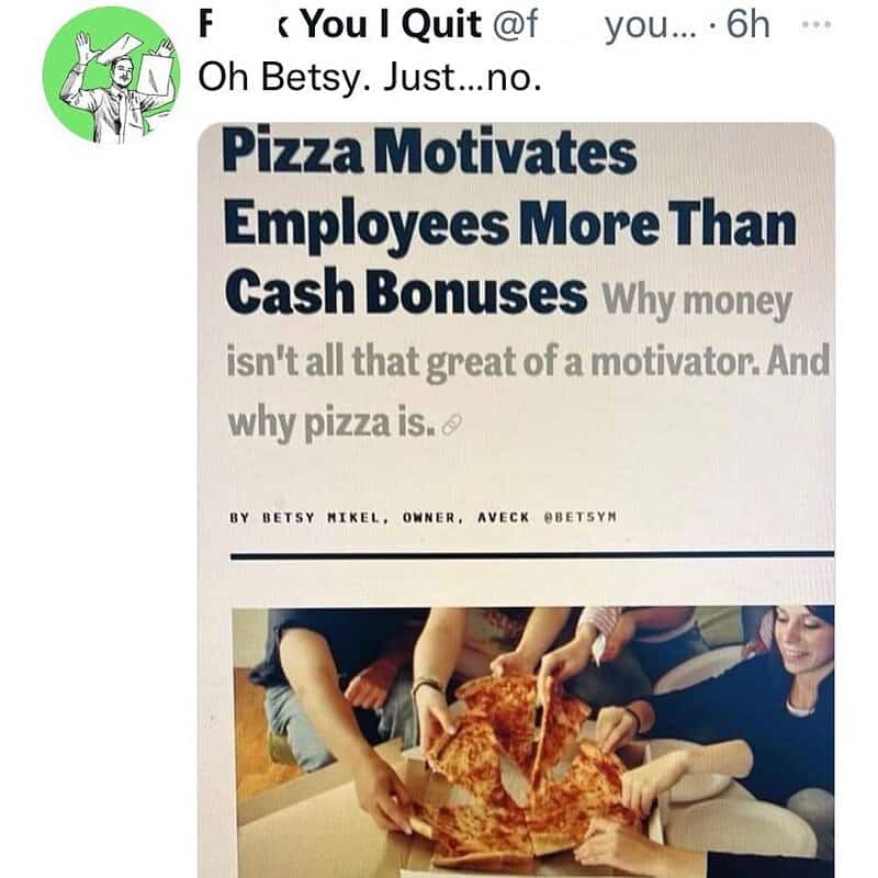 Pizza Motivates Employees More Than Cash Bonuses.