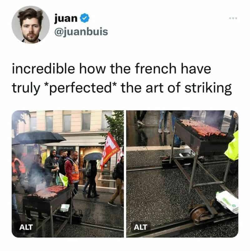 Incredible how the French have truly *perfected* the art of striking.