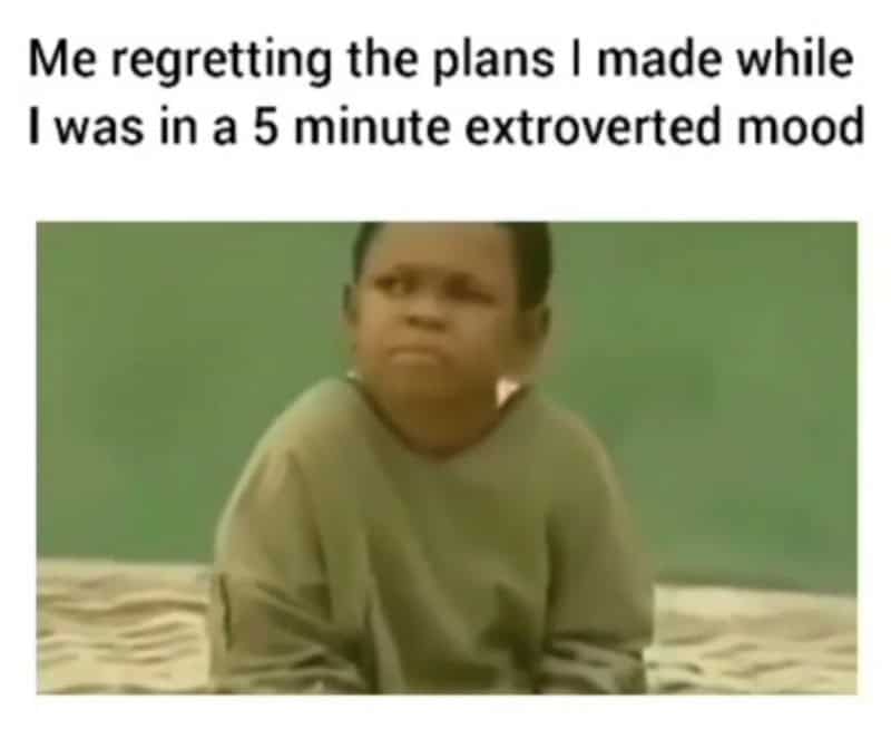 Regretful boy with text about regret and introverted mood.
