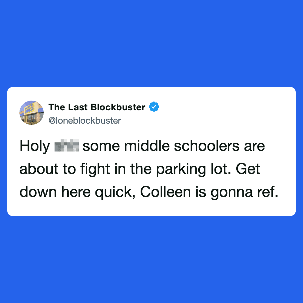 Holy [redacted] some middle schoolers are about to fight in the parking lot. Get down here quick, Co.