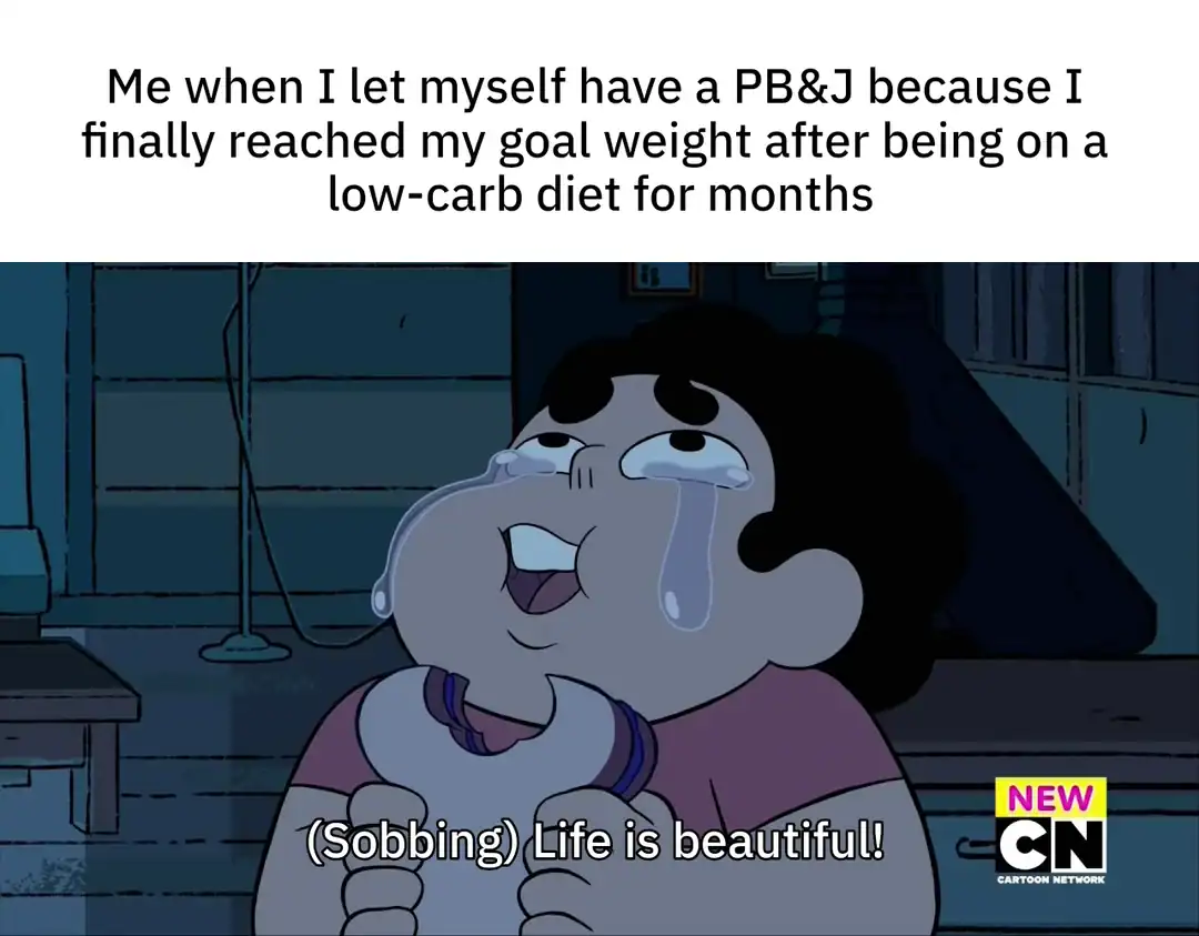 Loving life after reaching my goal weight on a low-carb diet, crying tears of joy.
