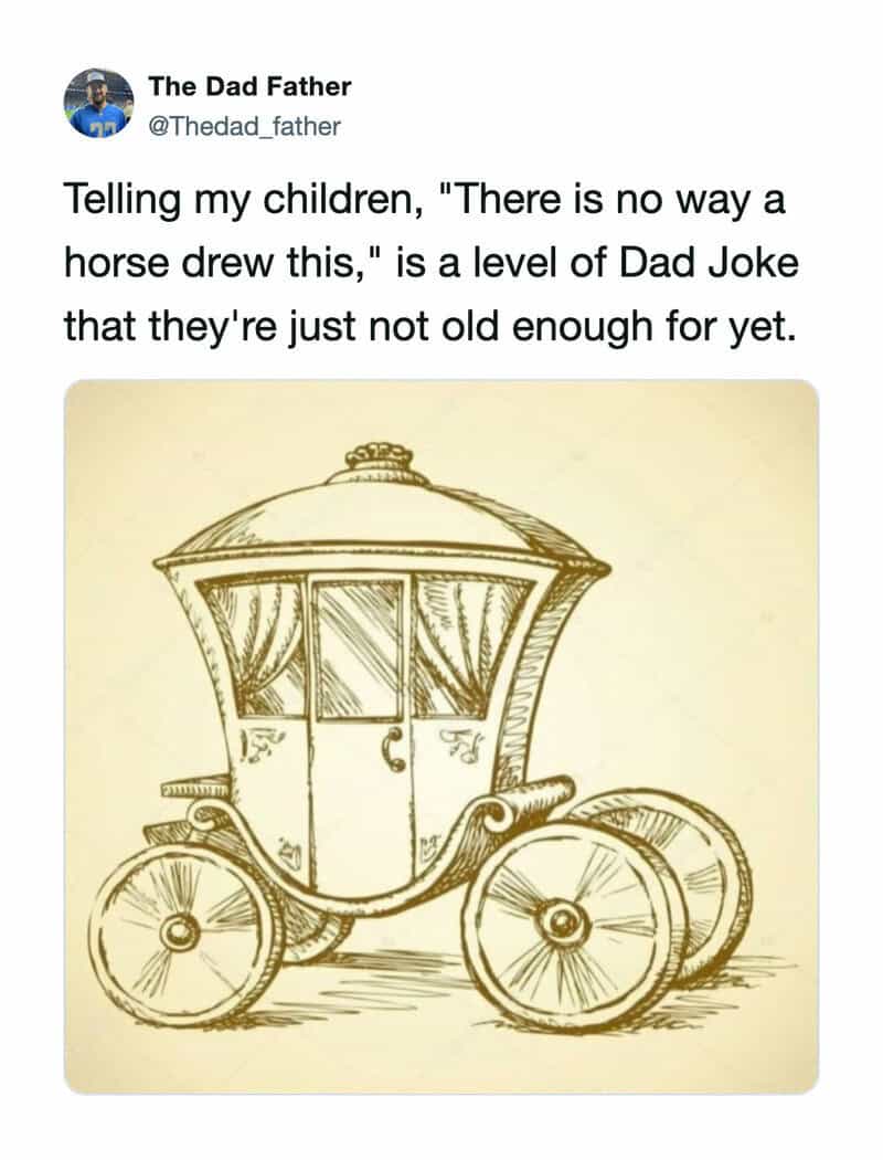 Drawing of a horse-drawn carriage with a whimsical design.