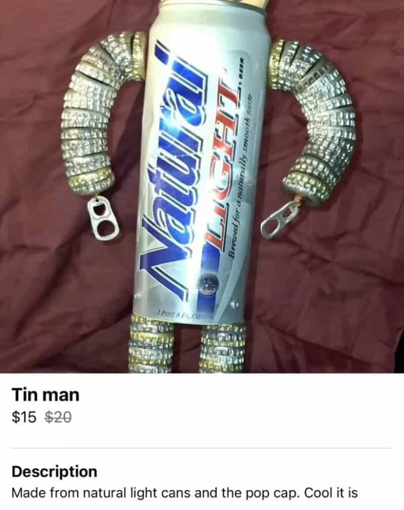 Airtight container made from natural light cans and a soda can lid, decorated with rhinestones.
