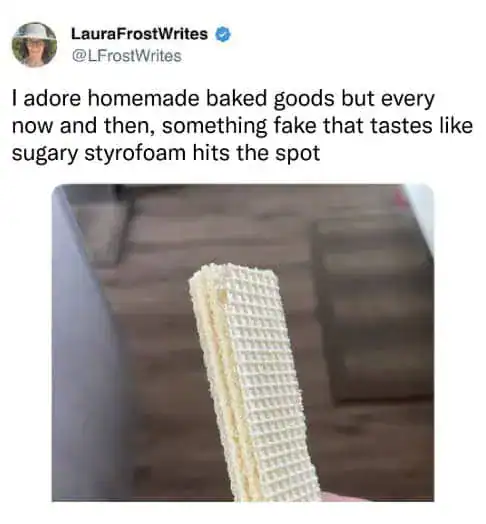 Homemade baked goods with a fake sugary styrofoam texture on a stick.
