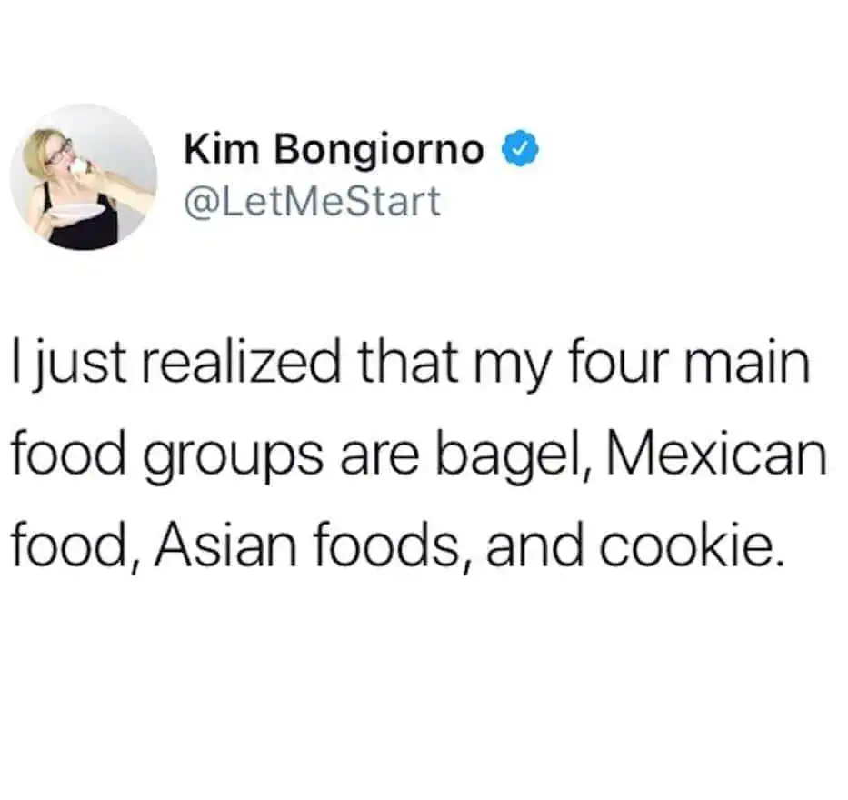 Bagel, Mexican food, Asian foods, and cookie.