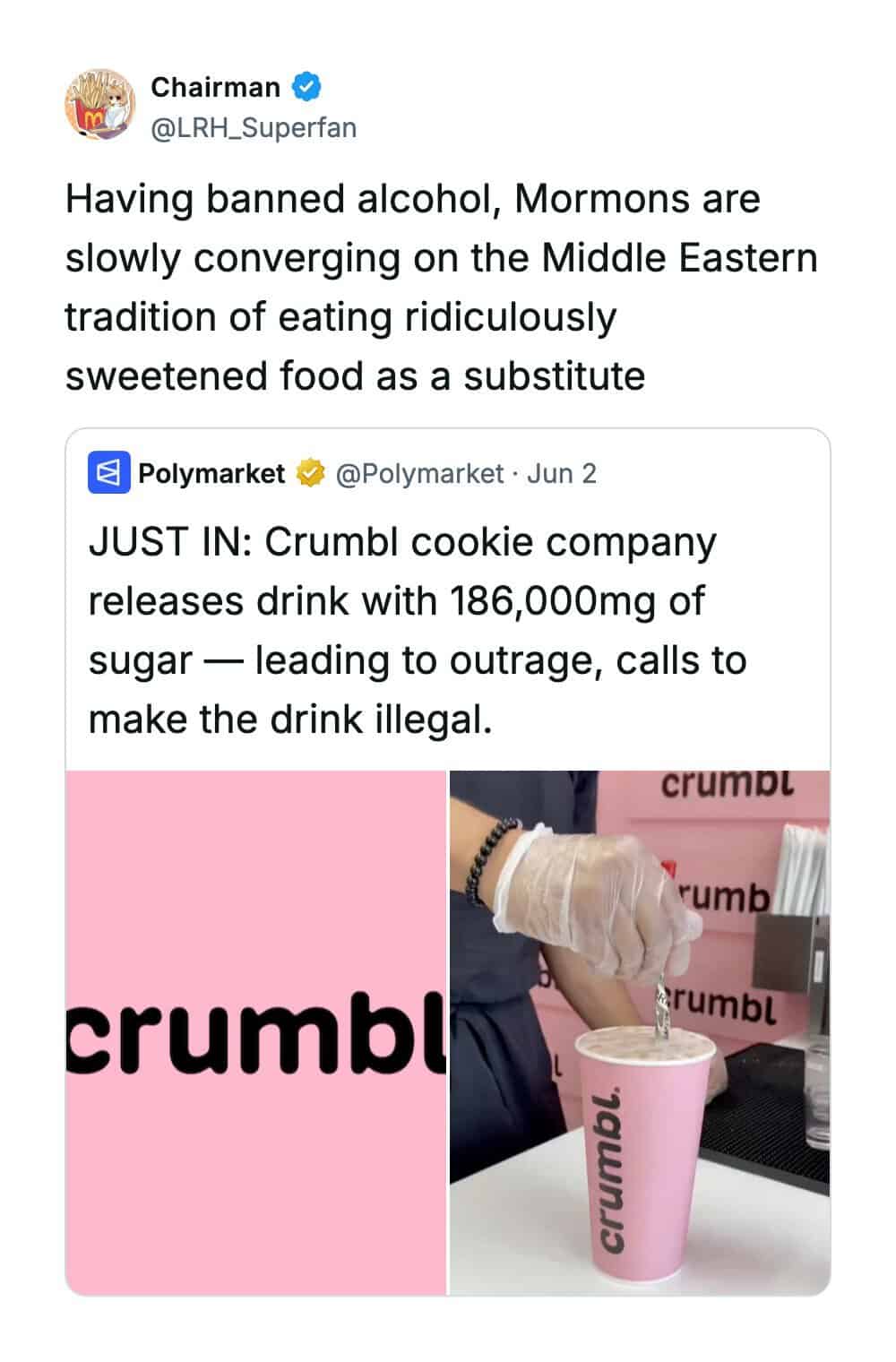 Having banned alcohol, Mormons are slowly converging on the Middle Eastern tradition of eating sweet.