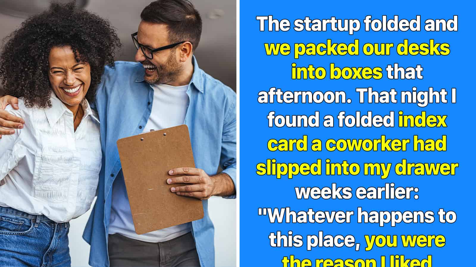 The startup folded and we packed our desks into boxes that afternoon. That night I found a folded in.