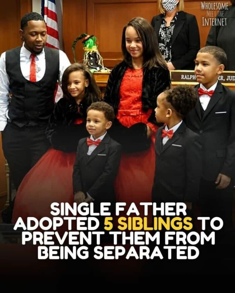 Single father adopted 5 siblings to prevent them from being separated.