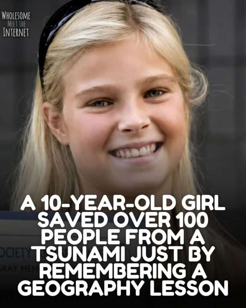 A smiling 10-year-old girl with blonde hair and a black headband.
