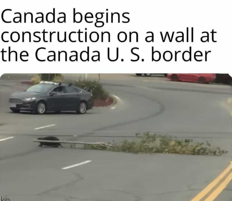 Canada begins construction on a wall at the Canada U. S. border.