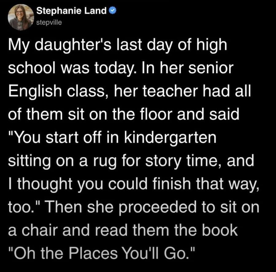 Stephanie Land shares her daughter's last day of high school story.