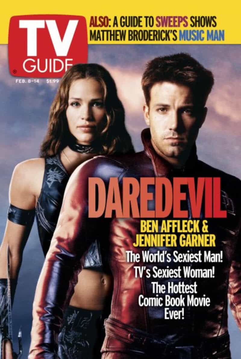 Daredevil TV Guide cover with Ben Affleck and Jennifer Garner, February 8-14, 2003.