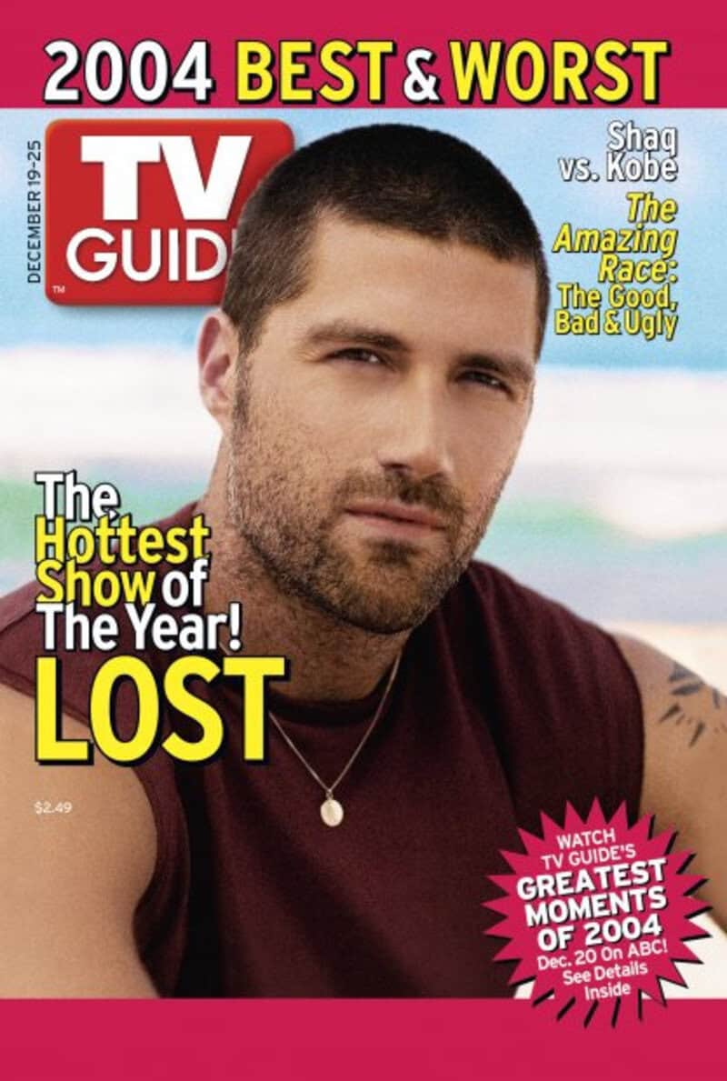 Cover of TV Guide December 25, 2004, featuring a man with short dark hair and a beard.