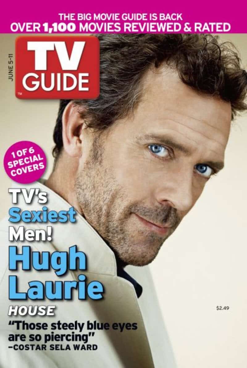 TV Guide cover featuring Hugh Laurie with blue eyes, June 5-11 issue.